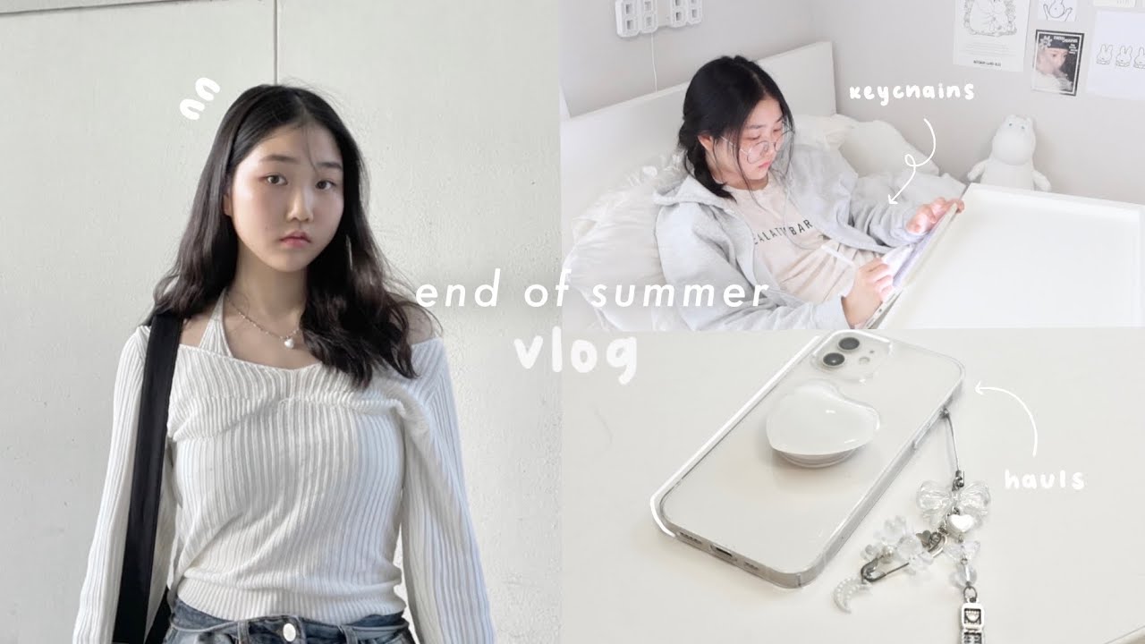 end of summer VLOG🐇🤍: out & about, hauls, summer cleaning, making keychains