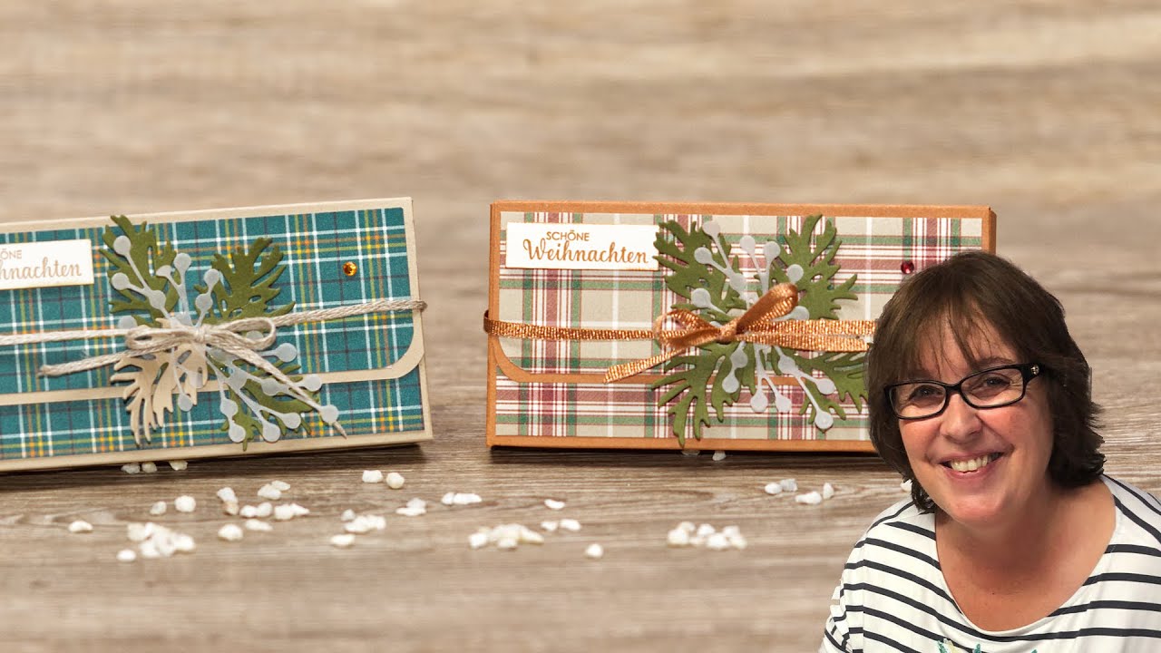 Festliche Geschenkschachtel „Feiertagskaros“ selbst basteln ・Stampin’ Up!