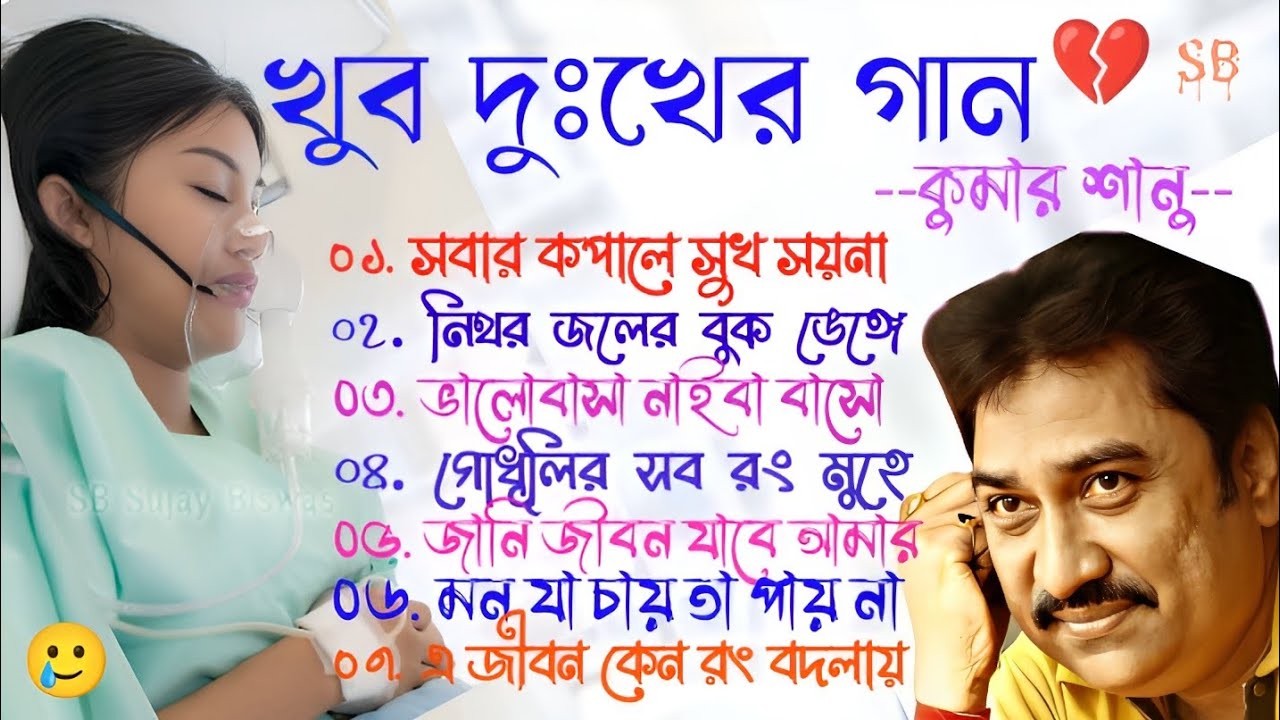 কুমার শানু দুঃখের বাংলা গান😰! Kumar Sanu Bengali Sad Song💔 ! সবার কপালে সুখ সয়না
