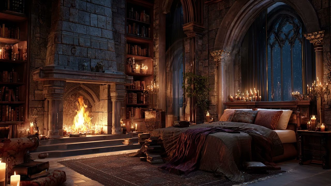 The King’s Hidden Chamber 🕯️ Deep Sleep with Rain, Thunder & Soft Piano