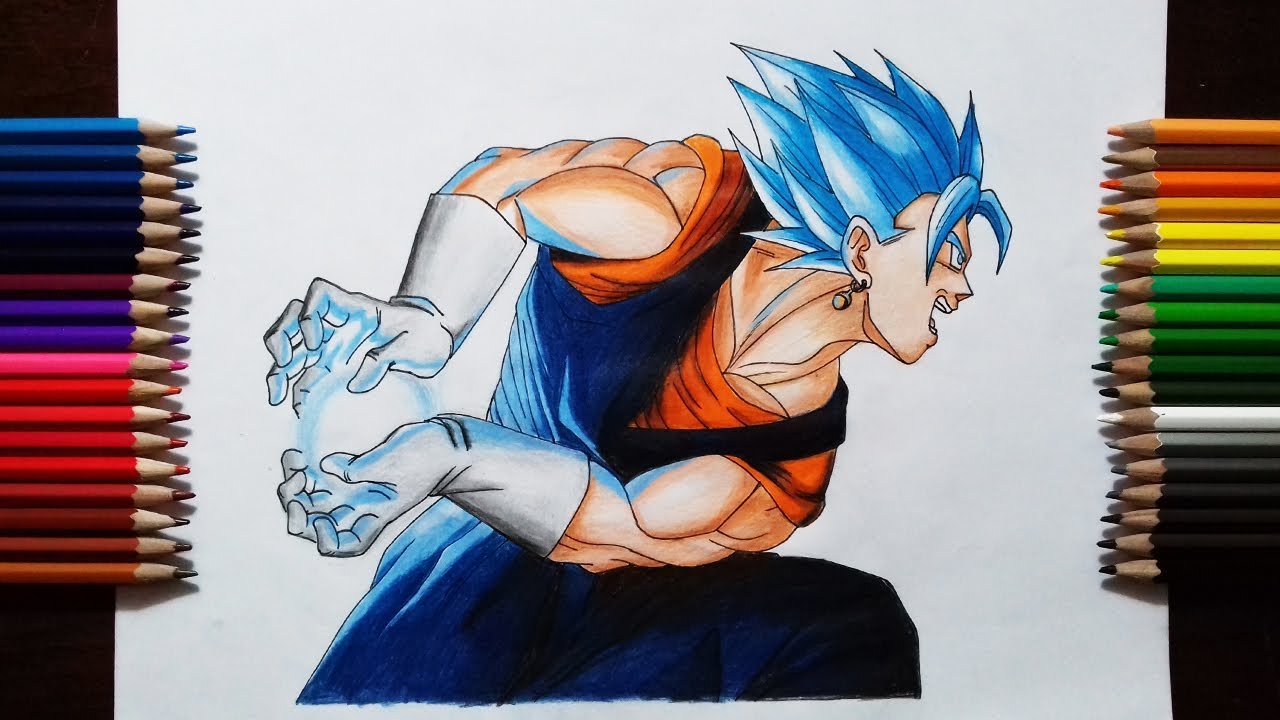 Drawing Vegito Super Saiyan Blue Final Kamehameha