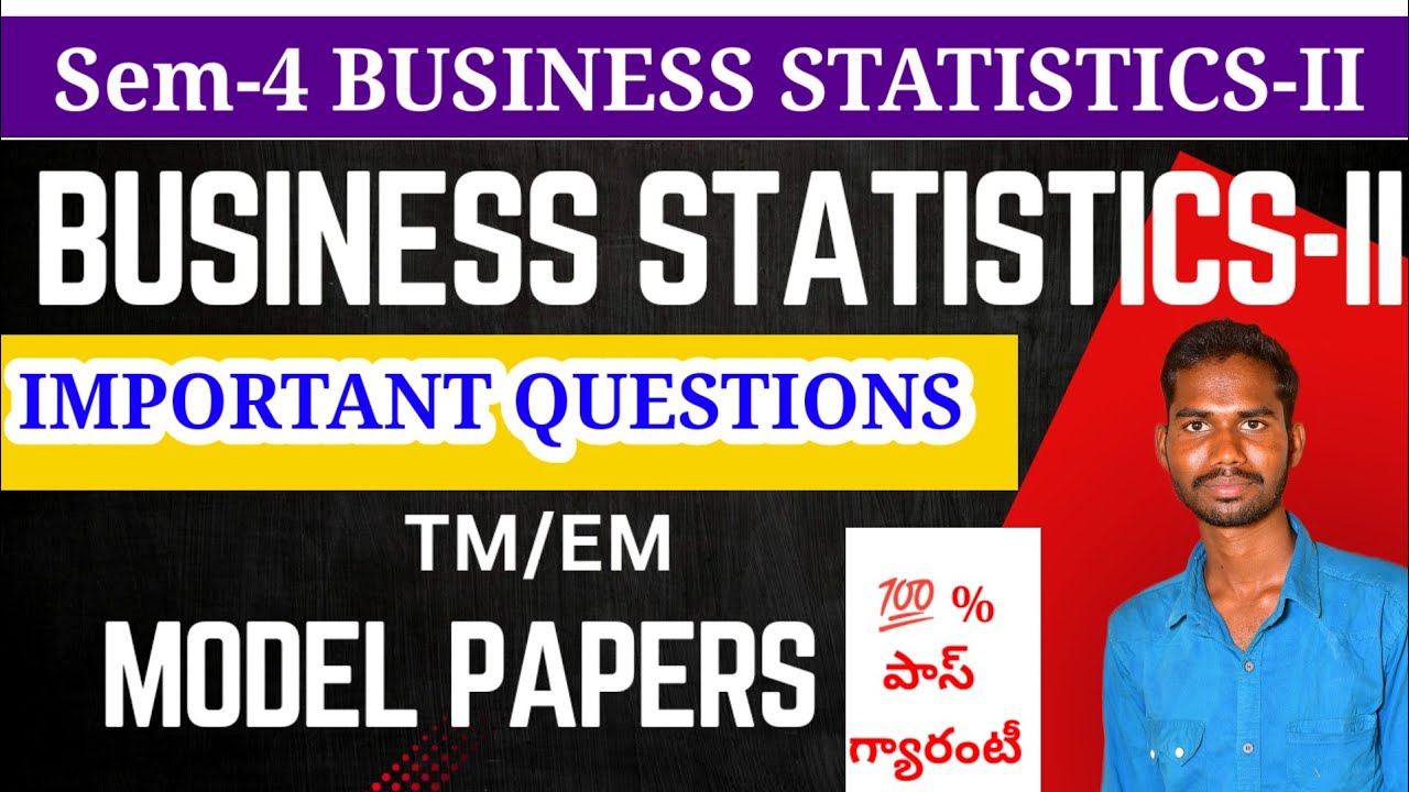 Business statistics-II important questions || DEGREE 4TH SEM BUSINESS STATISTICS-II IMP QUESTIONS