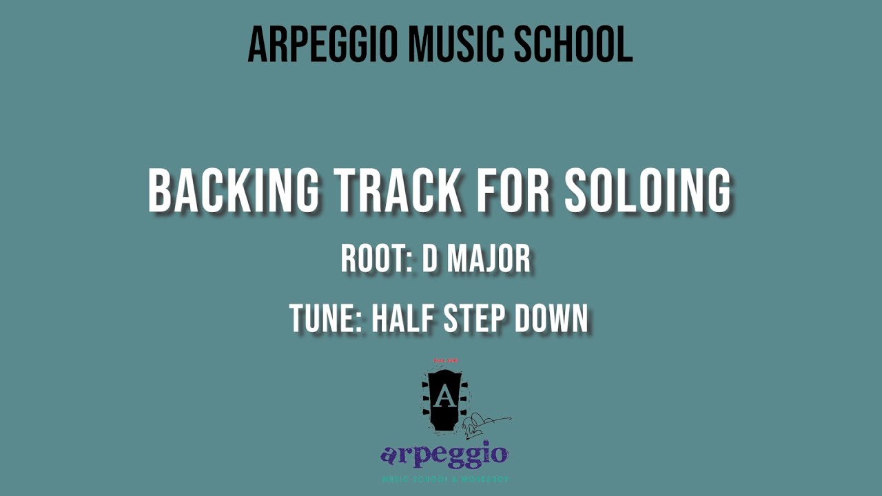 Backing track for soloing | Key - D major | Half step down |