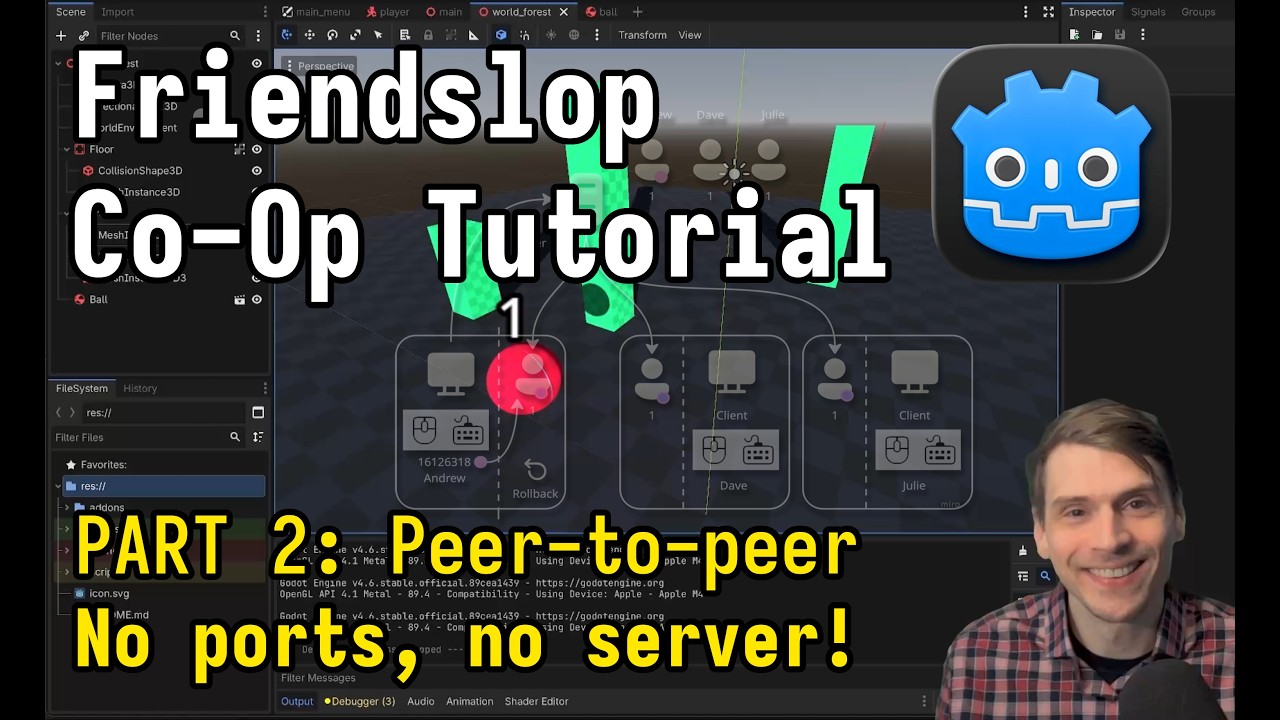 Godot Multiplayer Friendslop Co-Op Tutorial Part 2: Peer to Peer