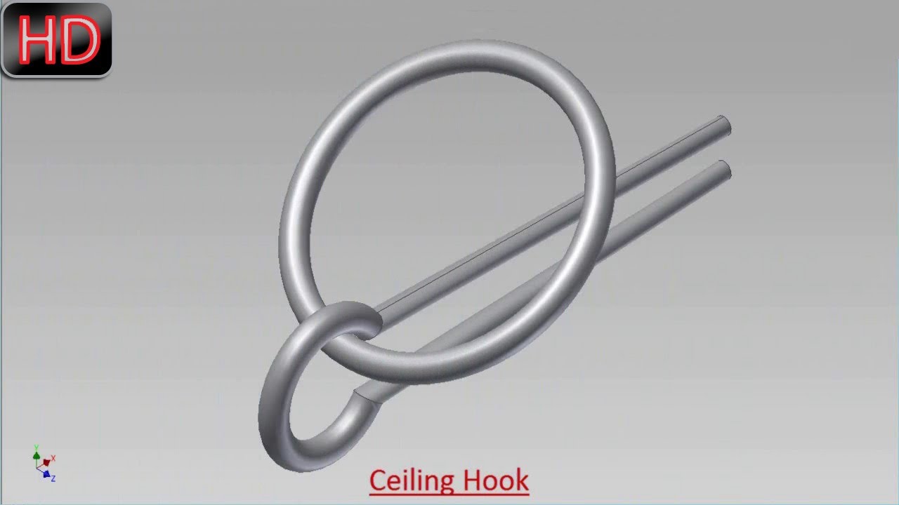Ceiling Hook-Drive Constraint (Video Tutorial) Autodesk Inventor
