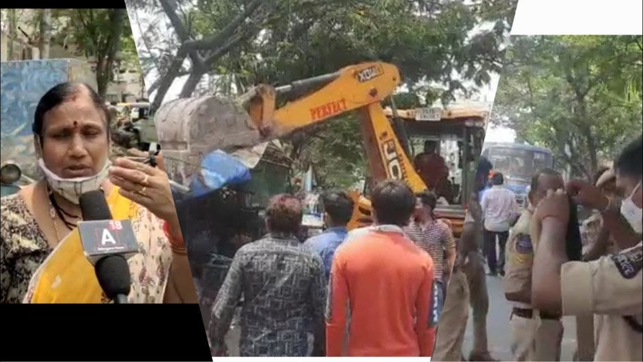 Massive Demolitions of Encroachments at Nampally to Bazarghaat