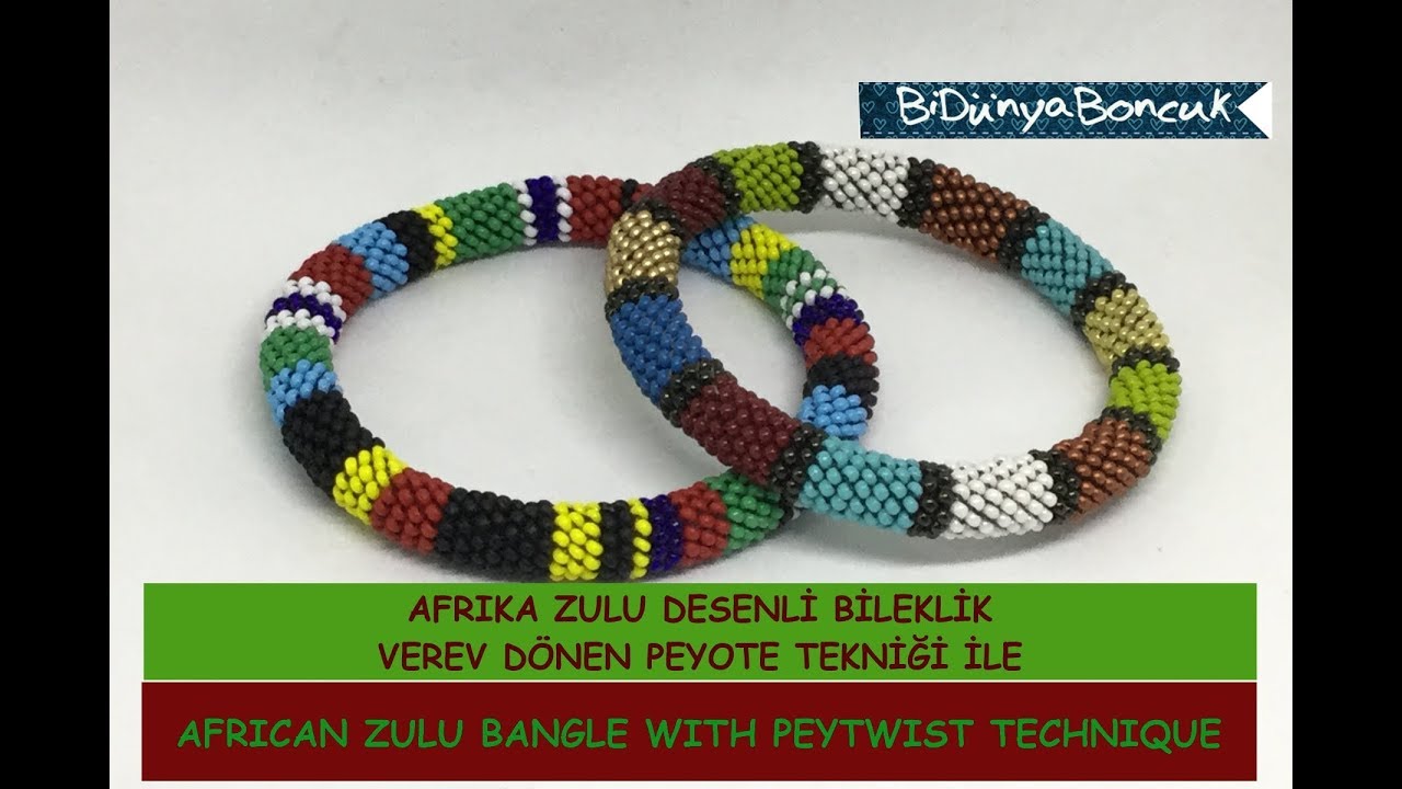 Öğretici Video-Afrika #Zulu Desenli #Bileklik/African #ZuluBangle with #PWAT *ENGLISH SUBTITLE*