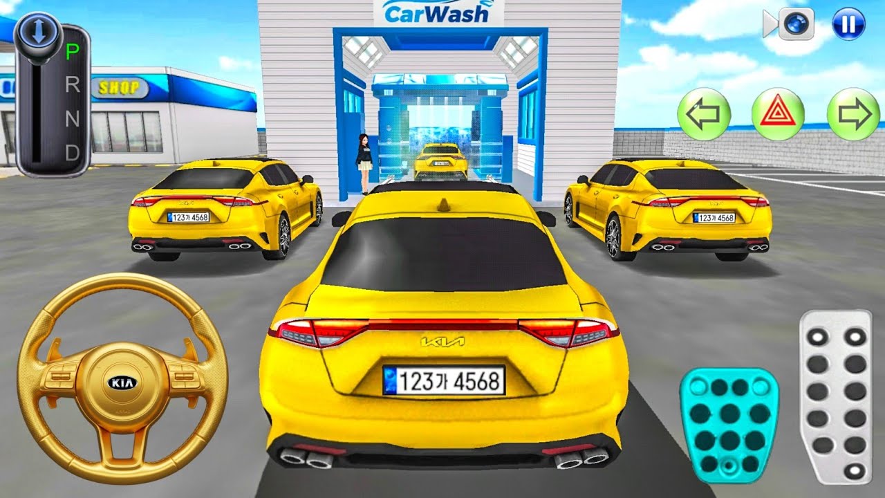 All New Golden Sedan Kia Washing & Parking - 3D Driving Class Simulation - Android games car driving