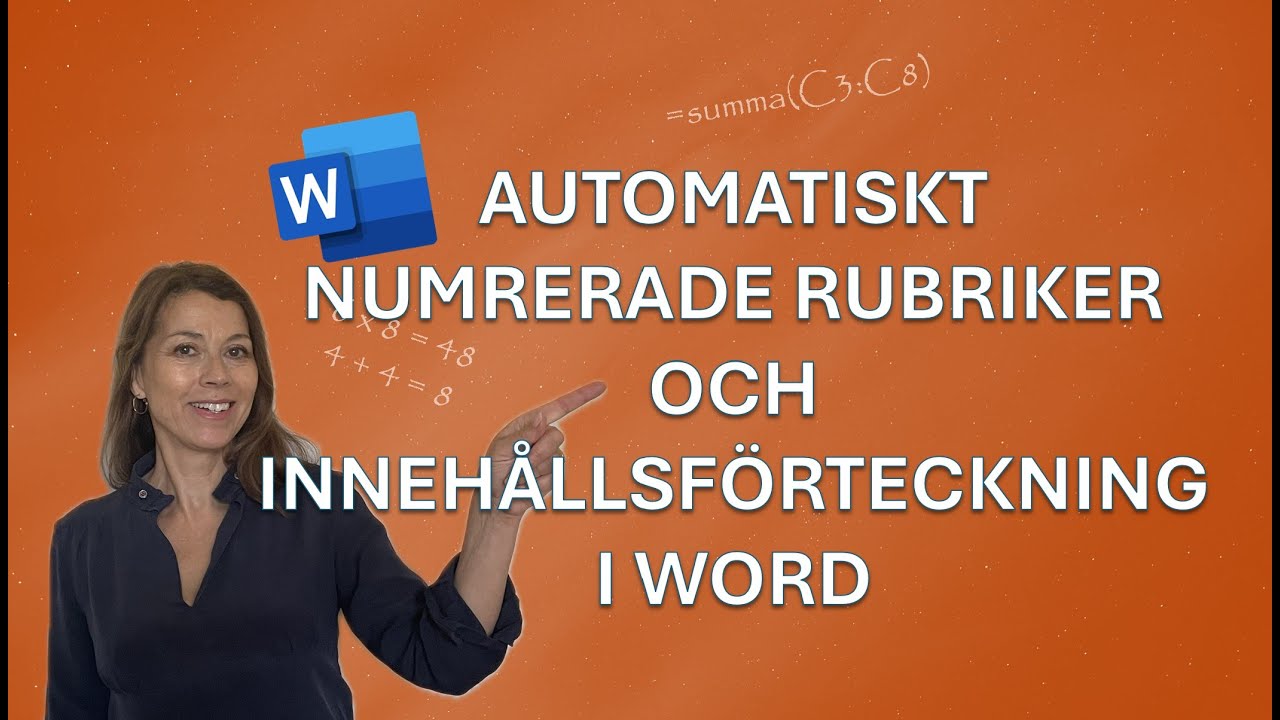 Automatiskt numrerade rubriker och inneh&aring;llsf&ouml;rteckning i Word