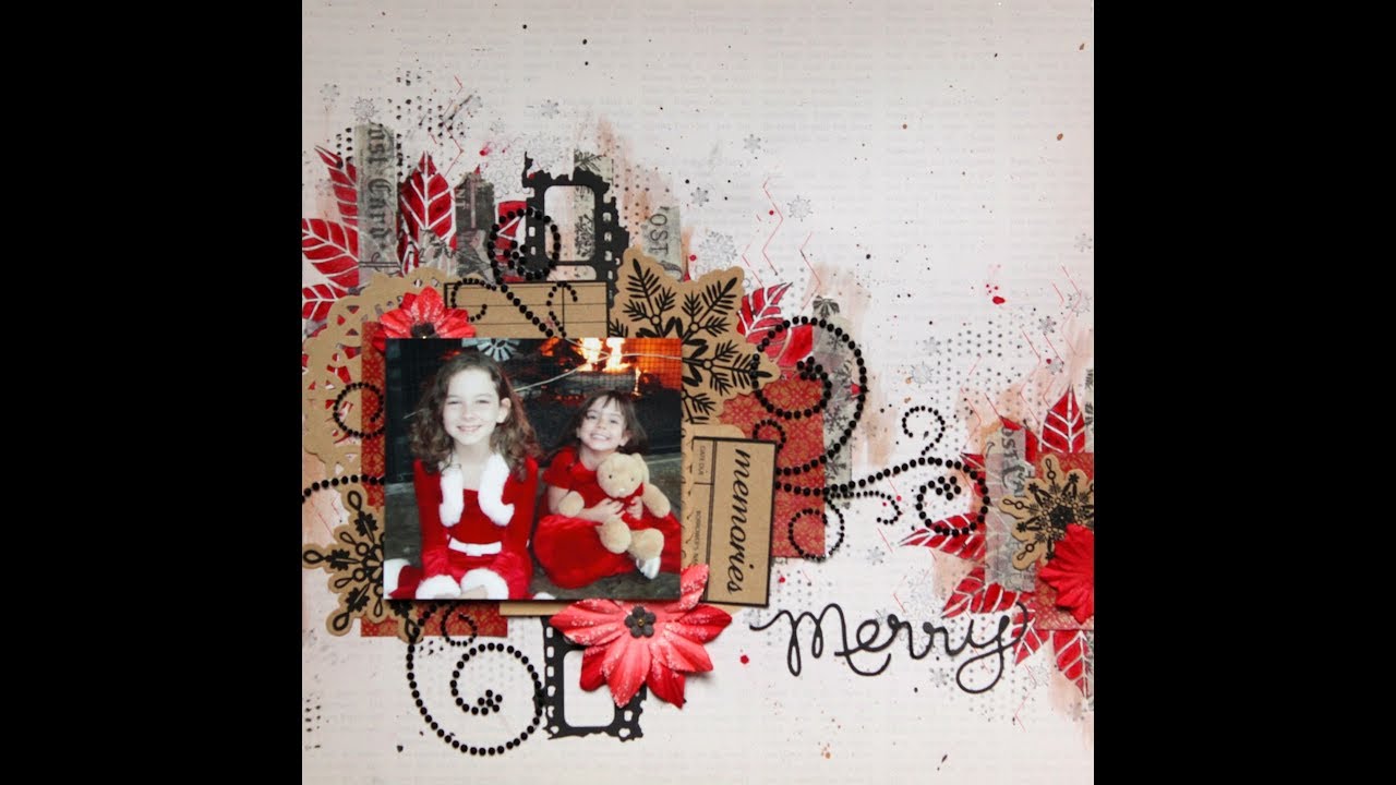 Mixed media Christmas layout tutorial