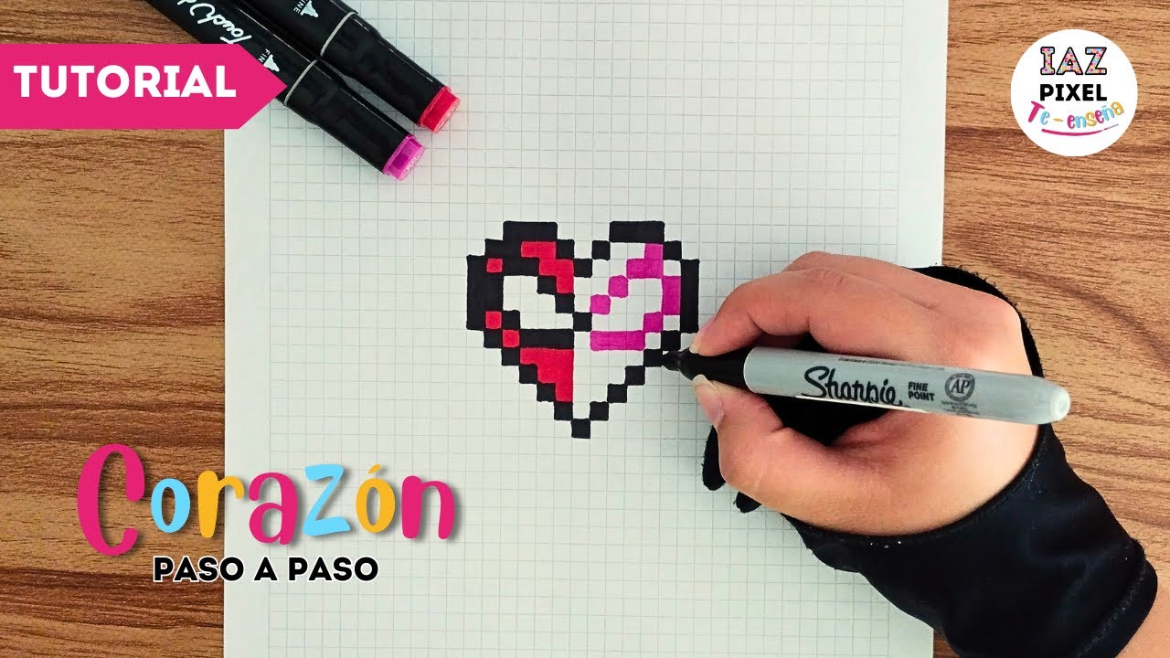 Como dibujar un CORAZON SPIDERMAN en PIXEL ART – Tutorial paso a paso