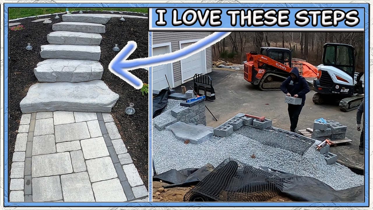 These Concrete Steps Look Like Natural Stones... (Nicolock - Irregular Steps)
