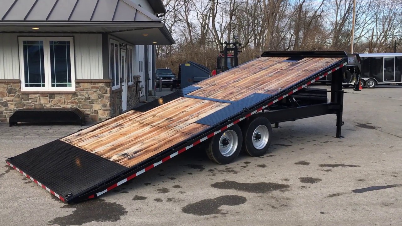 Sure Trac Gooseneck Deckover Hydraulic Tilt Flatbed Trailer 102x22' 17600# GVW ST10222DOT2A-GN-176