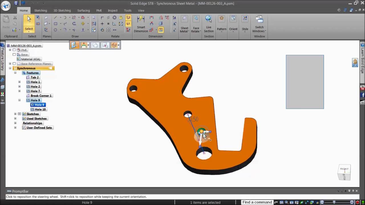 How to Align Holes Using Synchronous Technology in Solid Edge