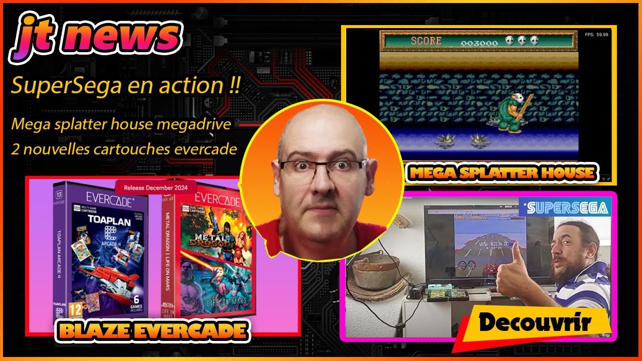 Mega splatter house Megadrive, super sega en action et nouvelles cartouches Evercade