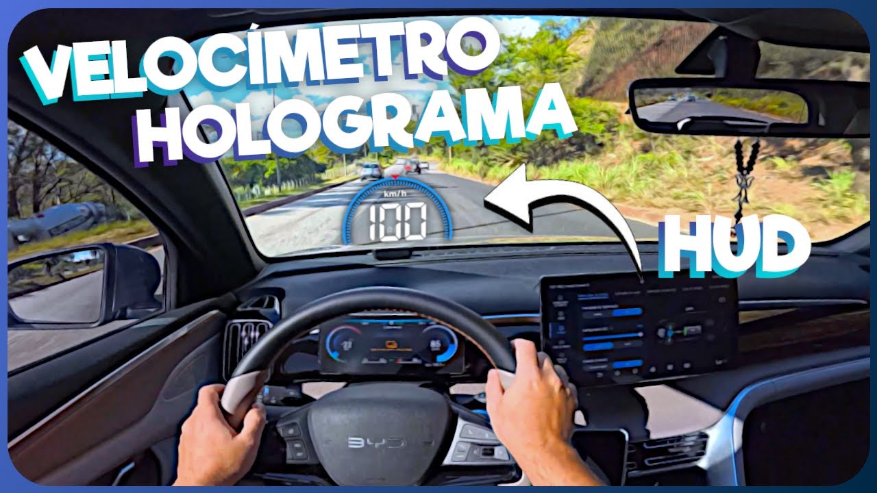 Instalei um HUD Universal no BYD Song Pro: velocímetro holograma no para-brisa (Qualquer Carro)