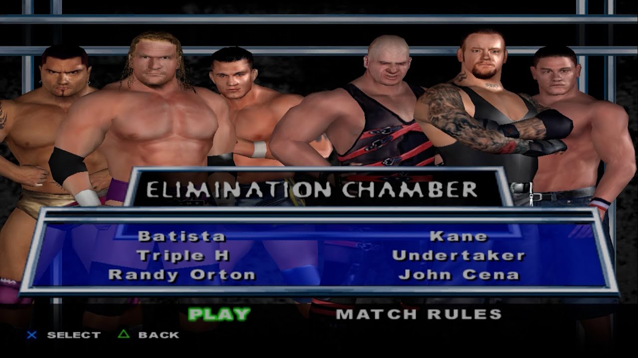 WWE SmackDown! HCTP - Batista,TripleH,RandyOrton,Kane,Undertaker,JohnCena (ELIMINATION CHAMBER)