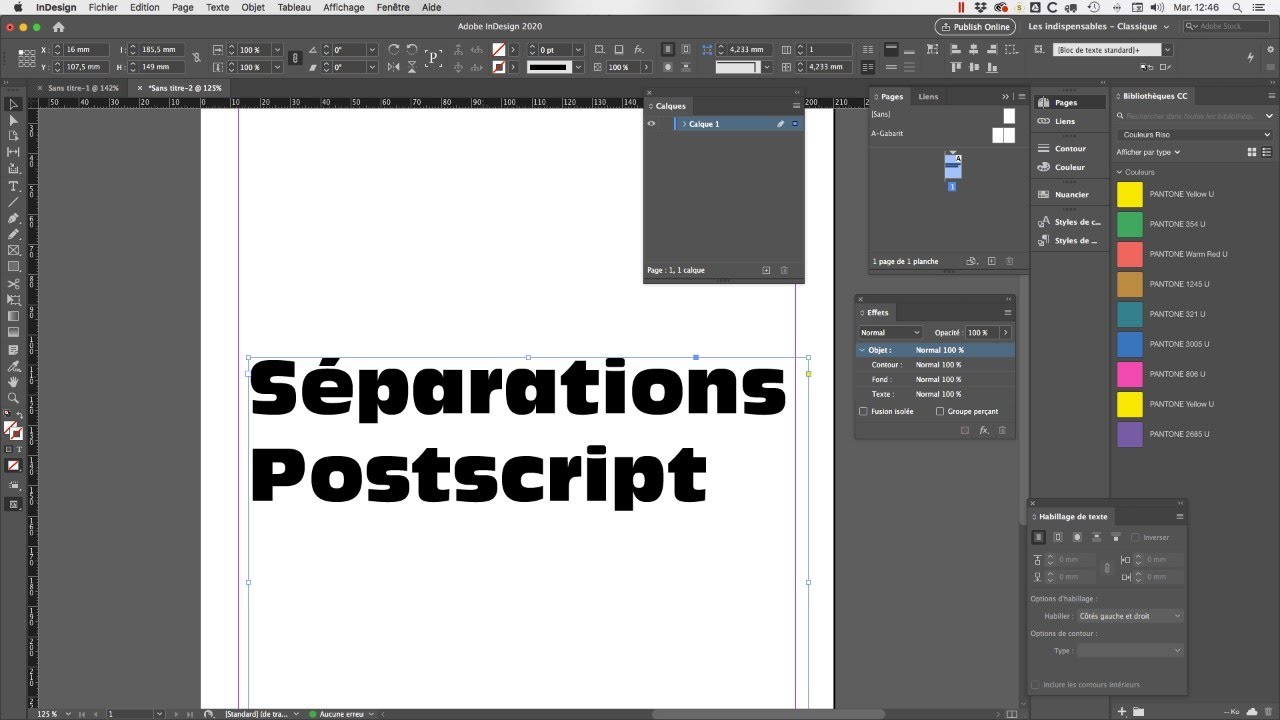 Cours Sérigraphie / infographie / ESA St-Luc - E03 : les séparations via postscript