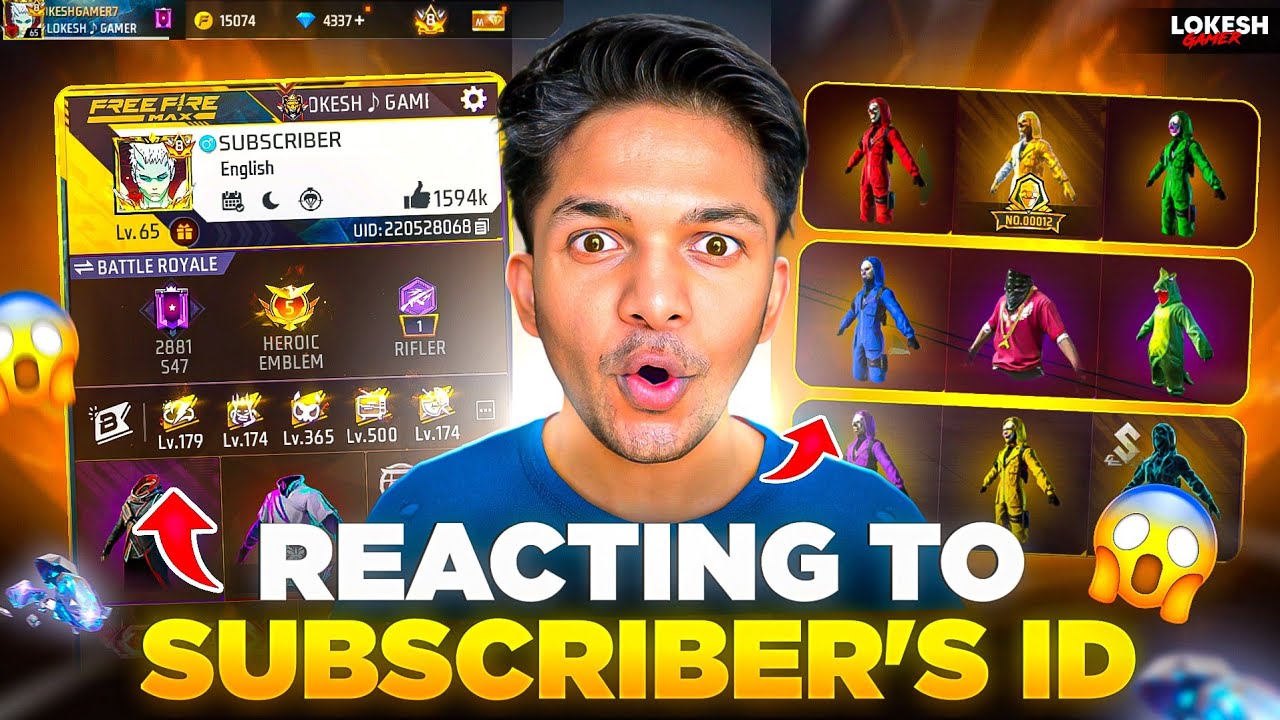 Reacting To My Subscriber Richest ID 10L Lakhs Rupees Collection 😱 Garena Free Fire 