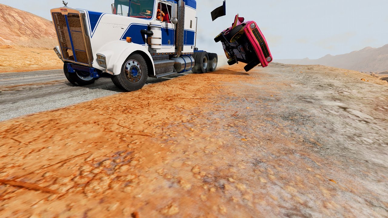 SEMI TRUCK LOSES IT on Desert Highway! 🤯 Instant Road Rage Karma | BeamNG Drive Physics