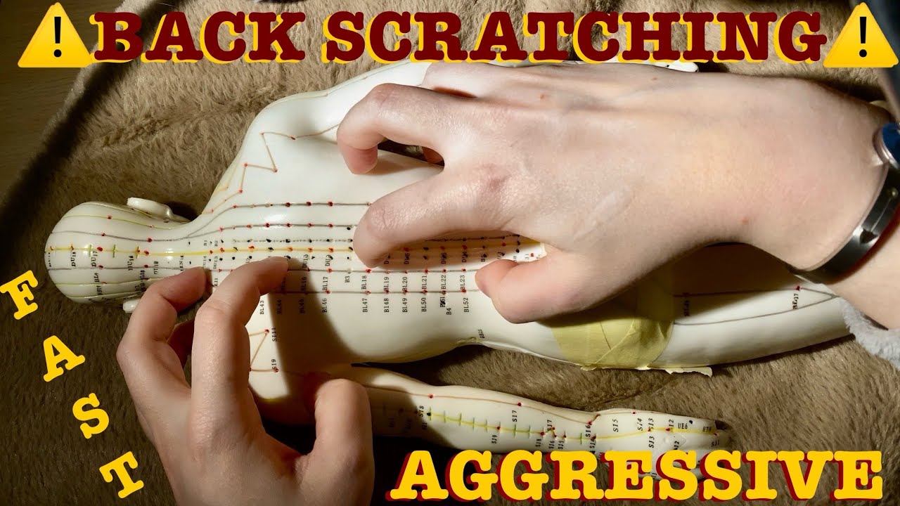 ASMR|⚠️EXTREME!⚠️FAST AGGRESSIVE BACK HEAD SCRATCHING MASSAGE. INTENSE. ACUPUNCTURE DOLL. Vertical📱