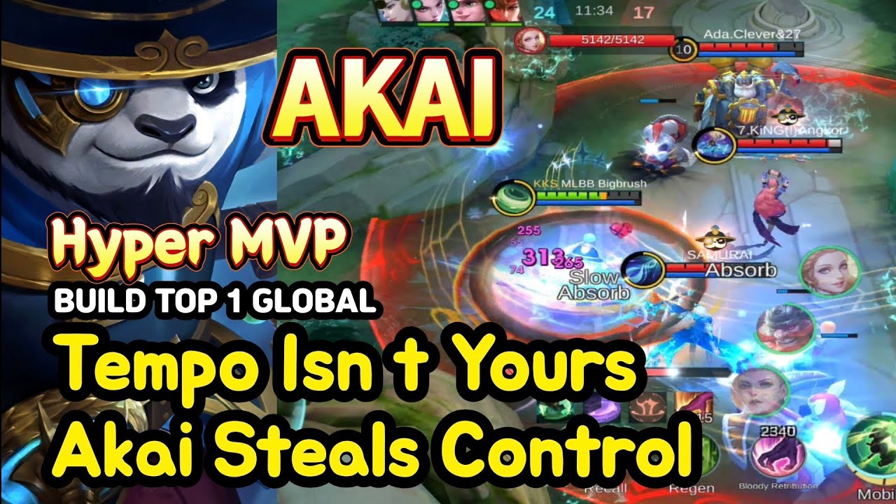 Akai (Mythical Glory): Hyper MVP Tank Carry | Top1 Global Build Control Gameplay | MLBB Ranked
