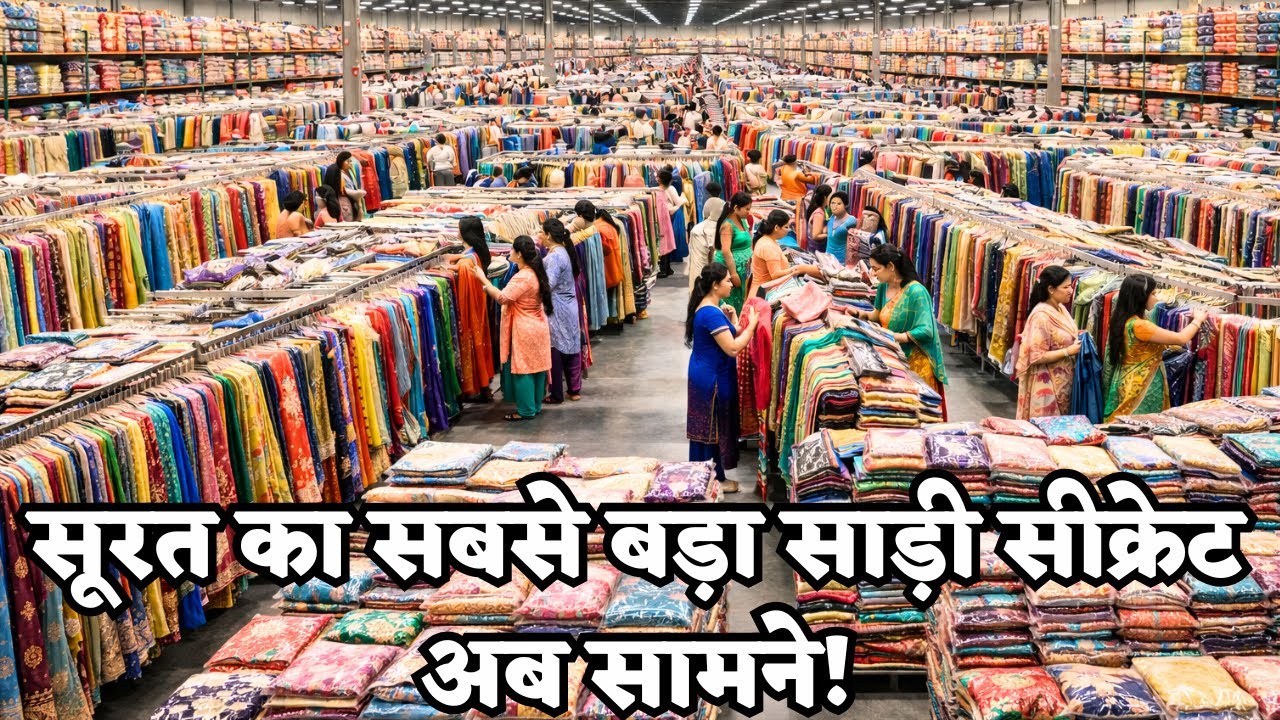 सूरत का सबसे बड़ा साड़ी सीक्रेट अब सामने | Saree Wholesale Surat | Saree Market  | Kesaria Textile