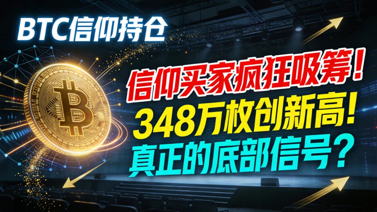 比特币信仰型买家在疯狂吸筹！ 持仓348万枚创新高，这次是真正的底部信号吗？