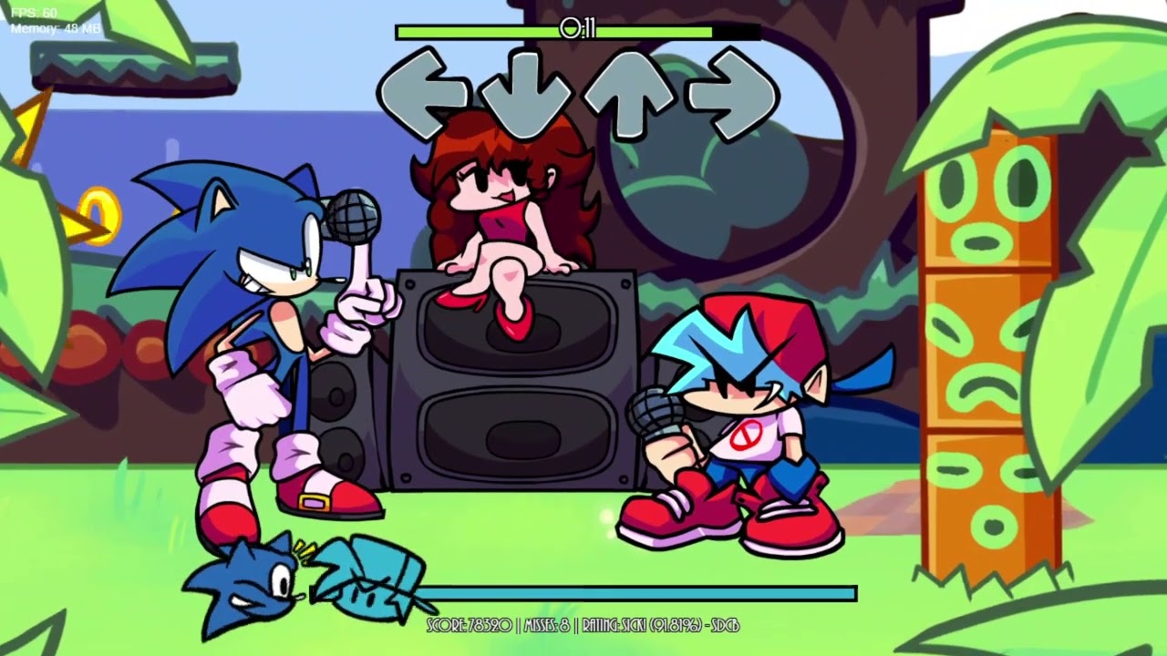 FNF VS Sonic Dash & Spin! (I figured that's enough hedgehog crying out blood)