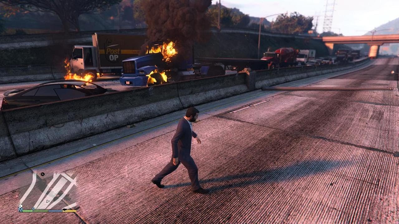 Creating a traffic jam, then setting it on fire #2. #gta5 