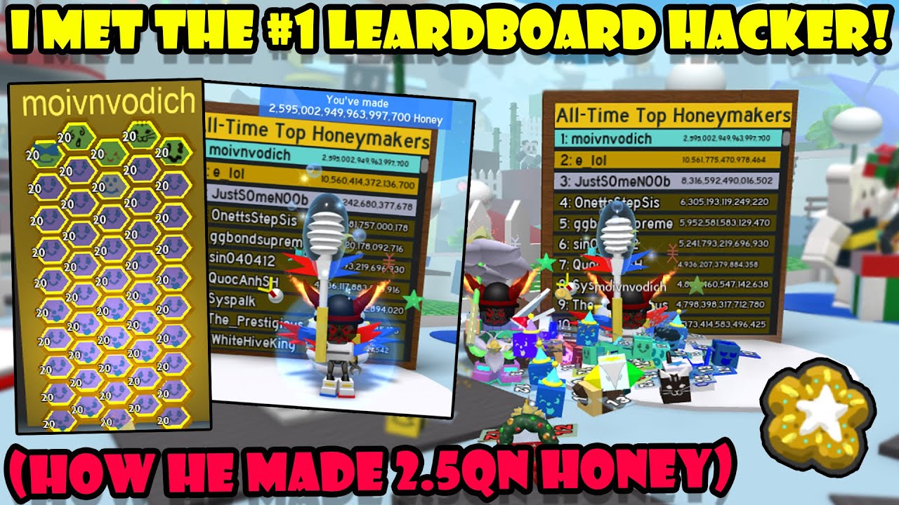 I MET THE #1 LEADER BOARD HACKER 😲 (HOW HE MADE 2.5QN HONEY) | Bee Swarm Simulator 🐝