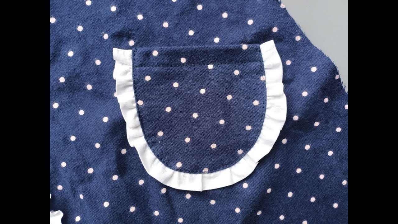 Sewing patch pocket with a ruffle