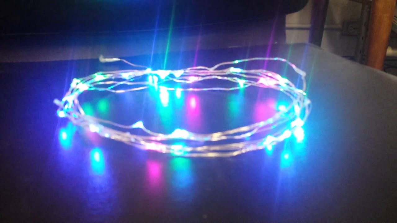 20 Blue, Green, Pink Twinkle Fairy Lights - 6 ft silver wire
