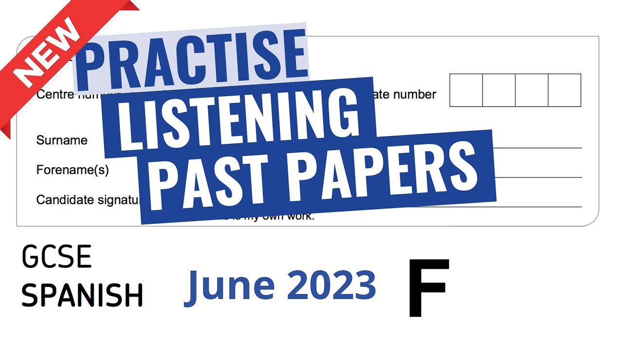 GCSE Spanish Listening Paper (2023, AQA Foundation  Tier). Recording, transcript an mark scheme