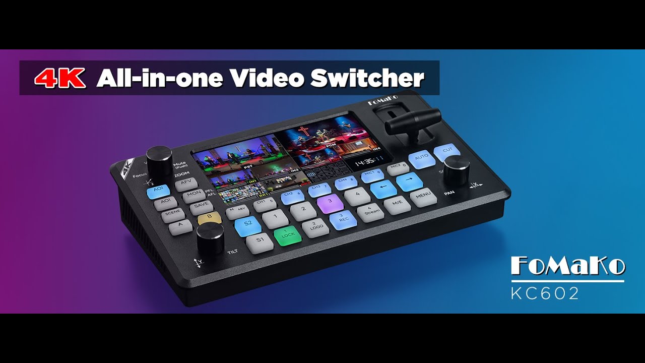 FoMaKo KC602 4K 60fps Input HDMI Video Switcher for Unmatched live Production Quality