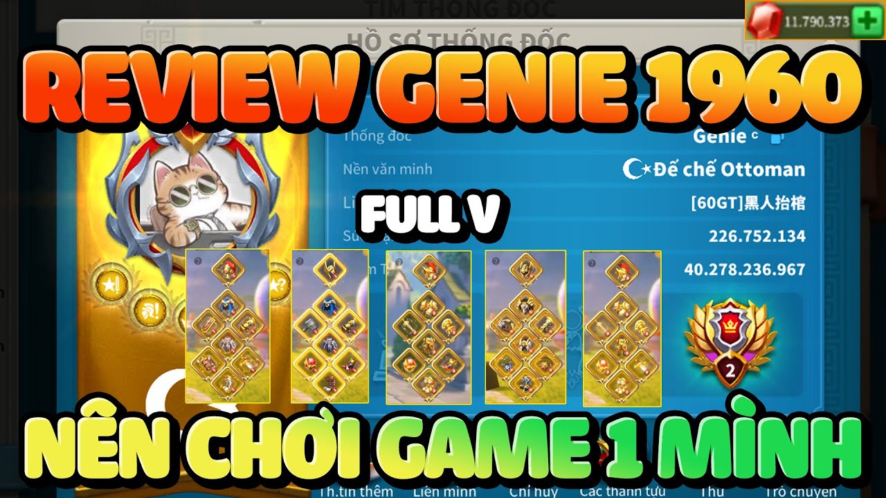 Review Boss Genie 1960 Cùng Set Đồ Full V & 11M Gem Trong Người - 60GT Quá Khỏe Rise of Kingdoms