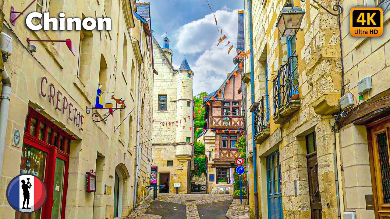 🇫🇷 CHINON, France, Loire Valley, Magnificent Old Town, Walking Tour [4K/60 fps]