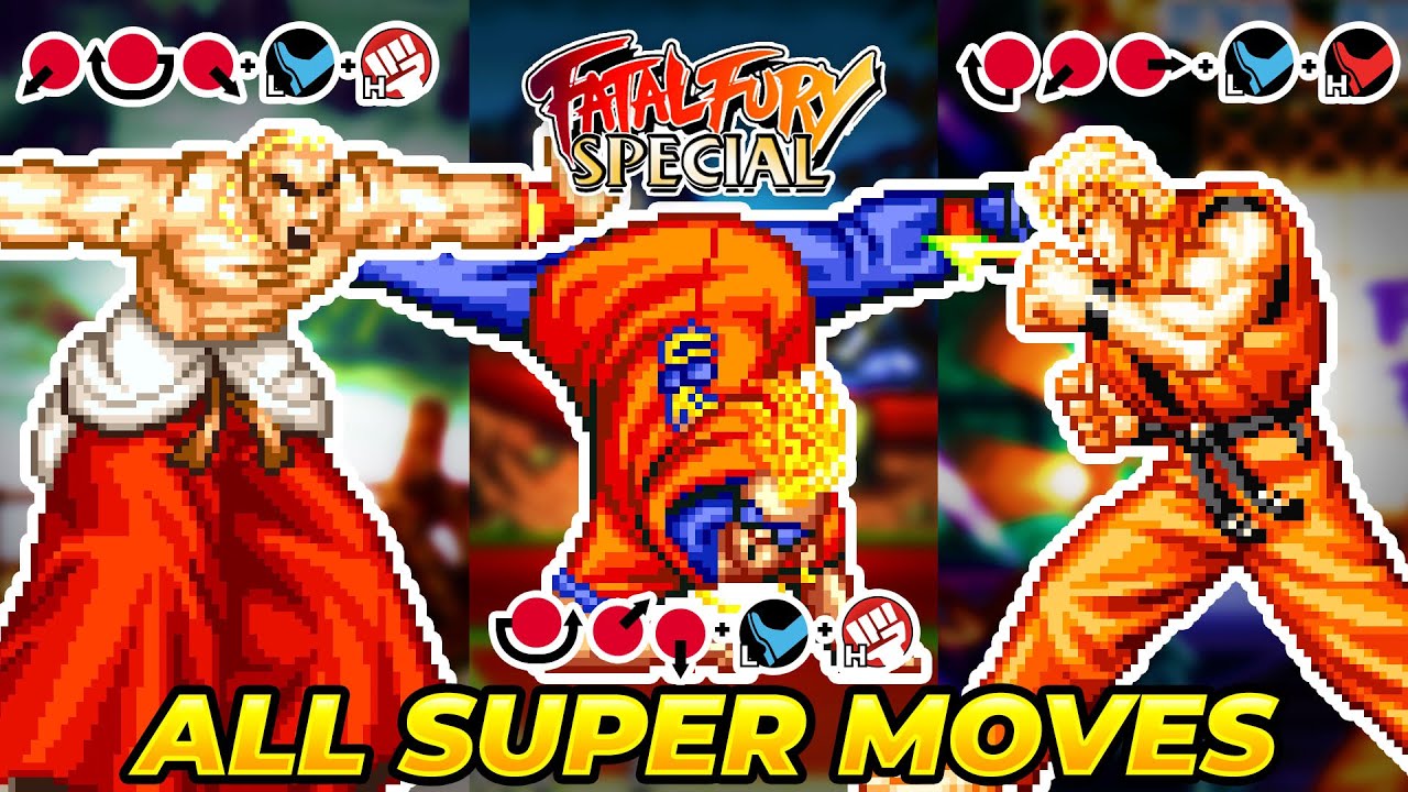 ALL SUPER MOVES TUTORIAL - Fatal Fury Special / Garou Densetsu Special (Neo Geo)