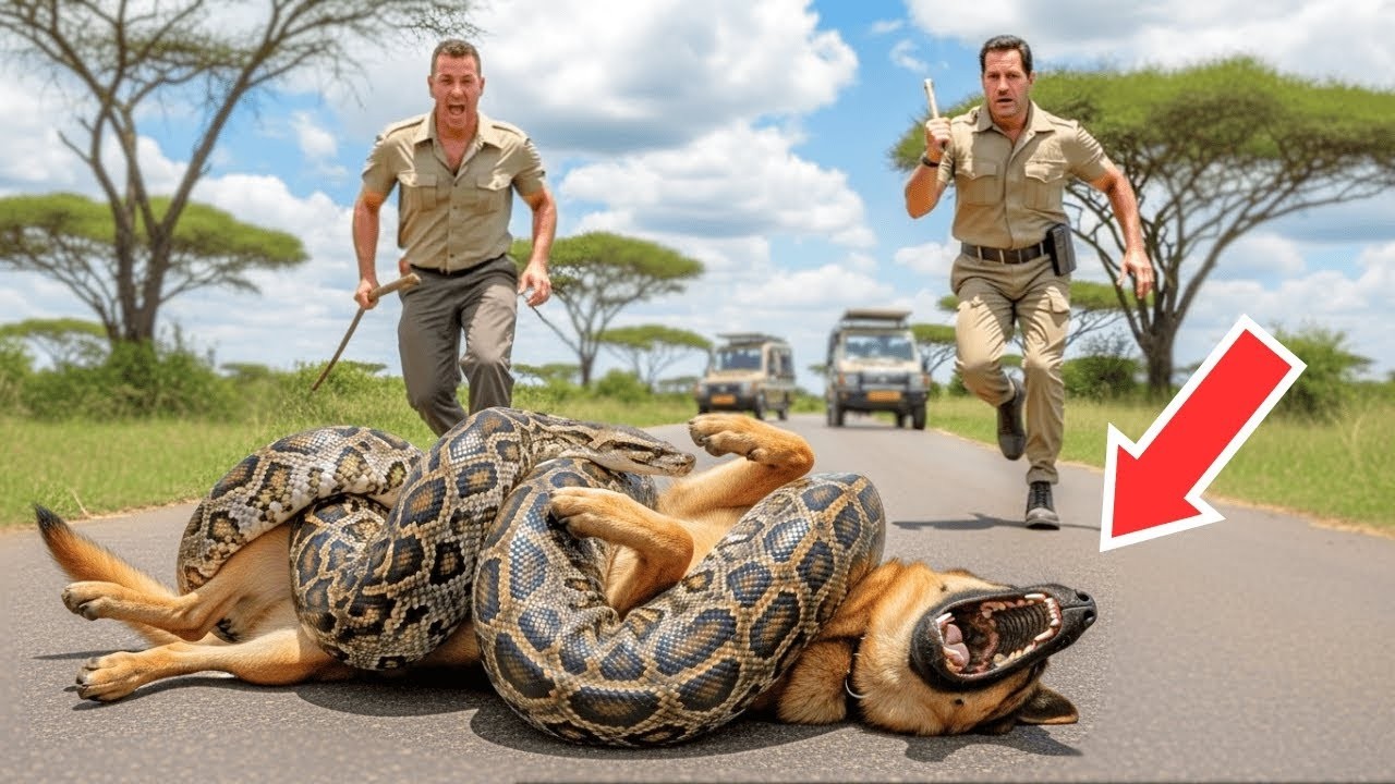 ¡Python Gigante Se Enrolla Alrededor de un Perro, Lo que Hicieron los Guardabosques es Increíble!
