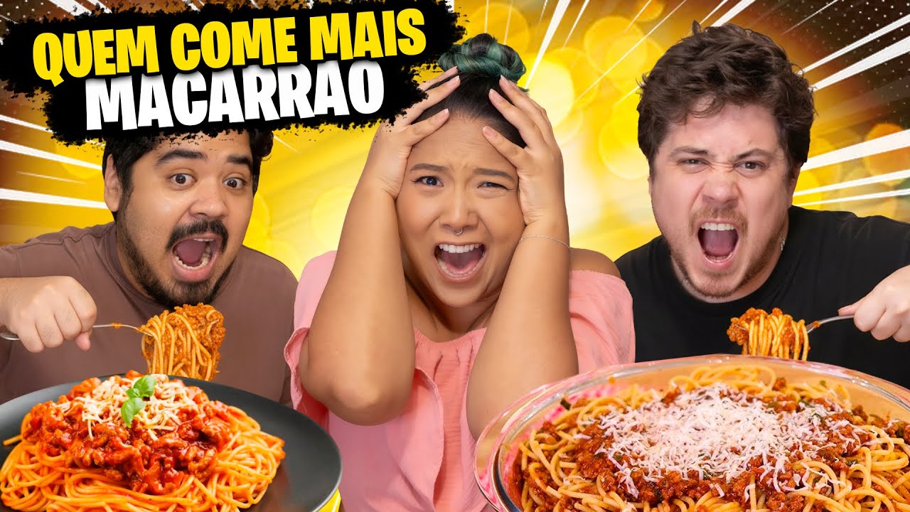 QUEM COME MAIS MACARRÃO GANHA | Jeru e Cheru