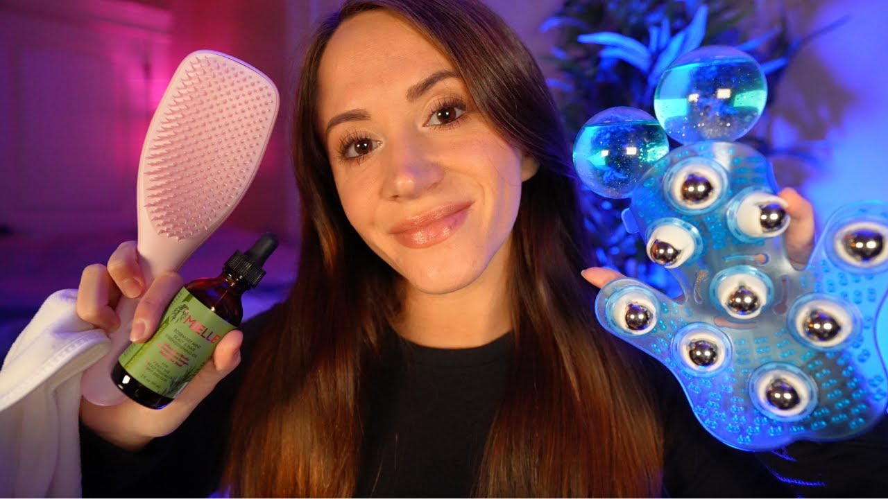 ASMR Face & Head Massage For Headache Relief (layered sounds, personal attention)
