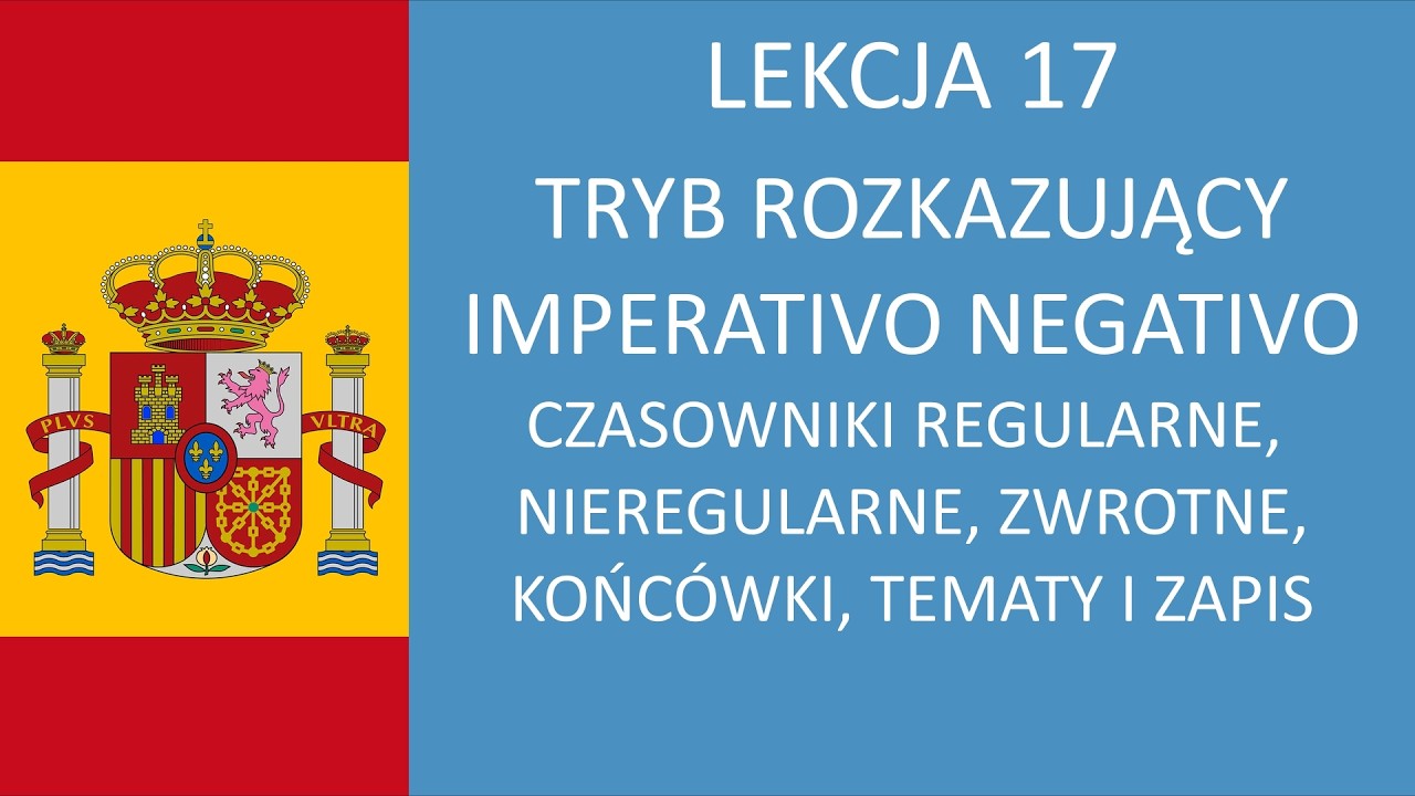 HABLO.PL - Lekcja 17: IMPERATIVO NEGATIVO - Tryb rozkazujący przeczący | Język hiszpański