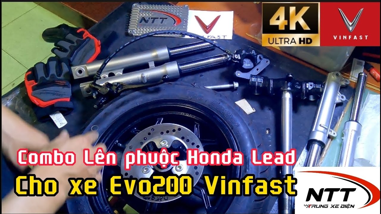 Combo l&ecirc;n phuộc Honda Lead cho XMD Vinfast Evo200, gắn l&agrave; chạy kh&ocirc;ng chế ch&aacute;o (Plug and Play).