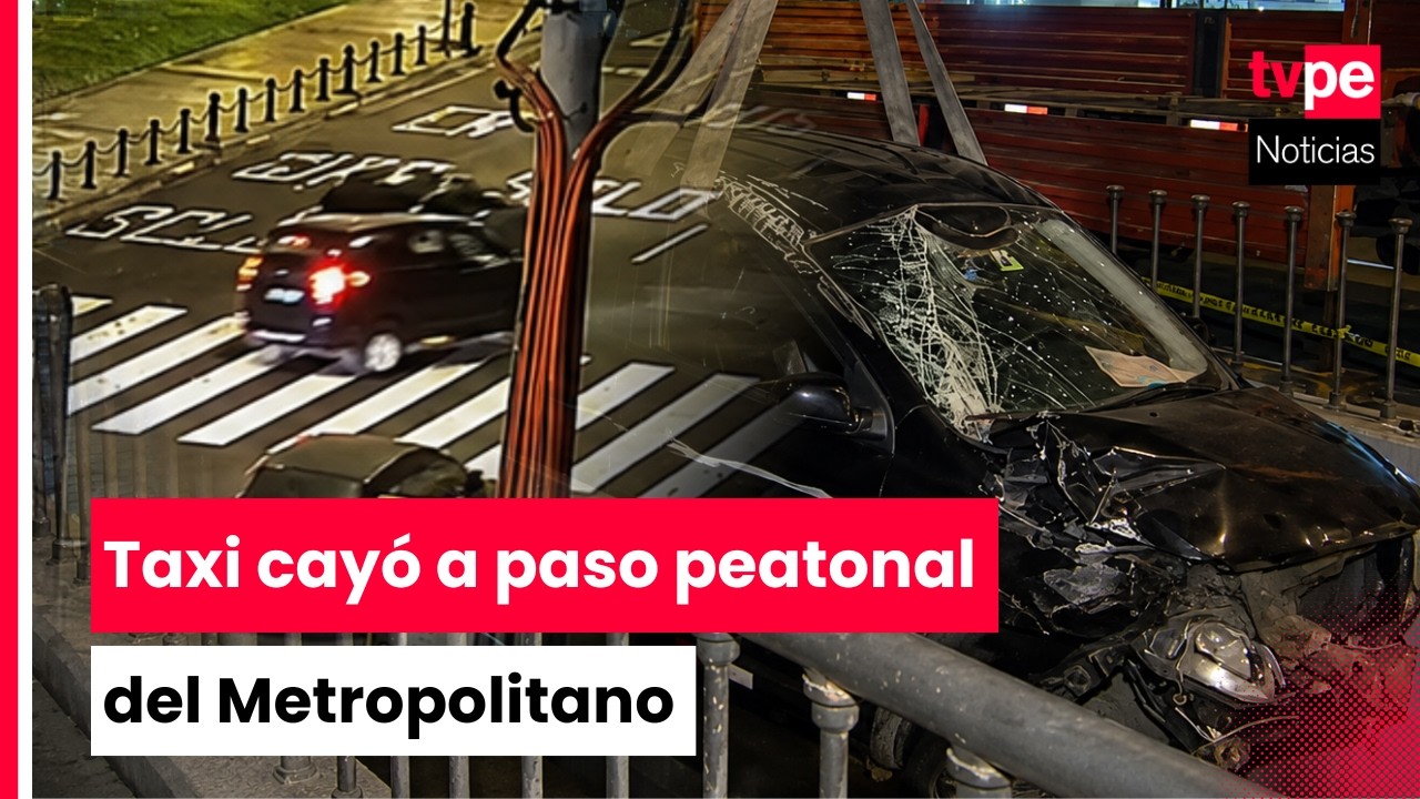 Cercado de Lima: taxista cay&oacute; a paso peatonal de Estaci&oacute;n Central tras accidente vehicular