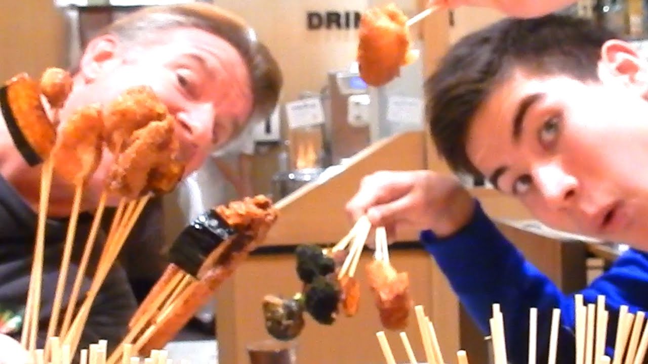 Food on a Stick Restaurant (串カツ) Japan - Eric Meal Time #79