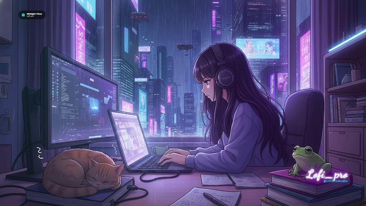🌌 Midnight Vibes | Rainy Night Debugging 🌧️ Lofi Hip Hop Mix [1 HOUR]
