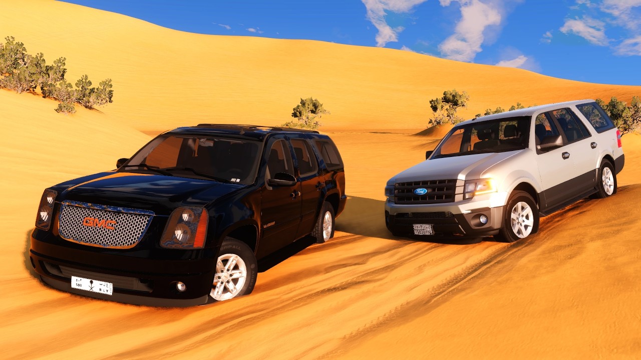 محاكي الحوادث - تحدي بين يوكن دينالي وفورد اكسبدشن مين الأقوى ؟💪🔥 beamNG drive