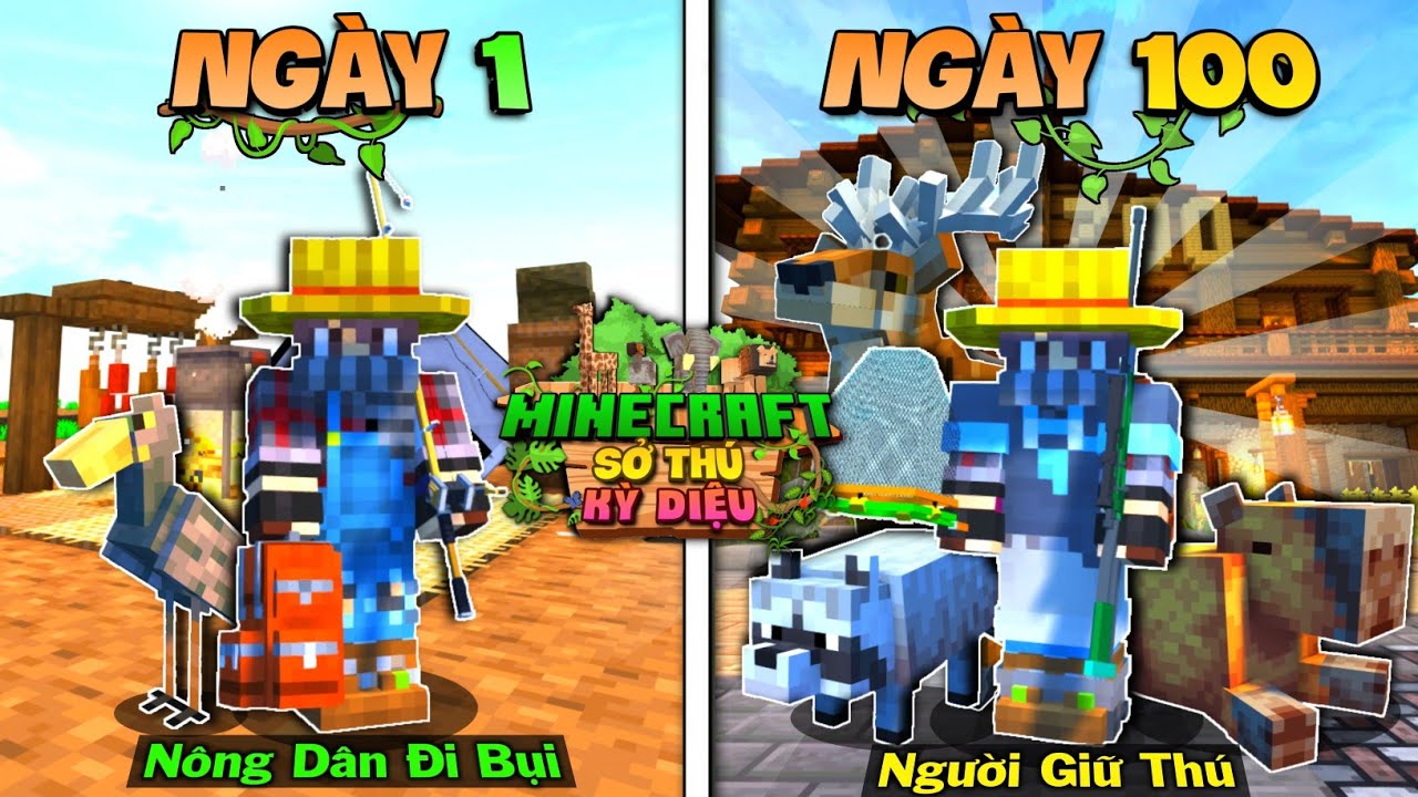 100 NGÀY XÂY DỰNG SỞ THÚ KỲ DIỆU TRONG MINECRAFT - KHỞI NGHIỆP LÀM TỶ PHÚ ĐỘNG VẬT!