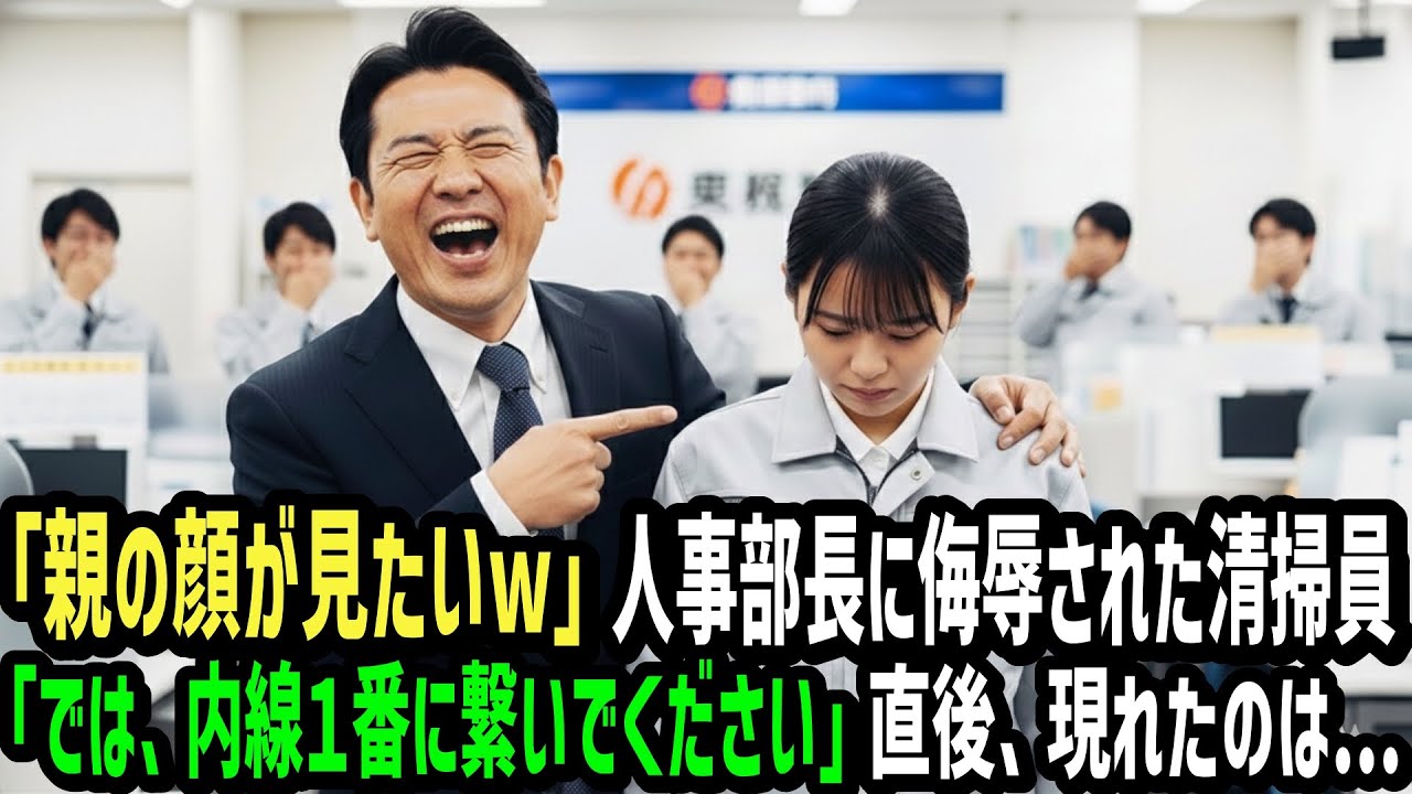 【感動】「親の顔が見てみたいわw」人事部長に侮辱された清掃員女性。「では、内線1番に繋いでください」出た相手は会長だった…