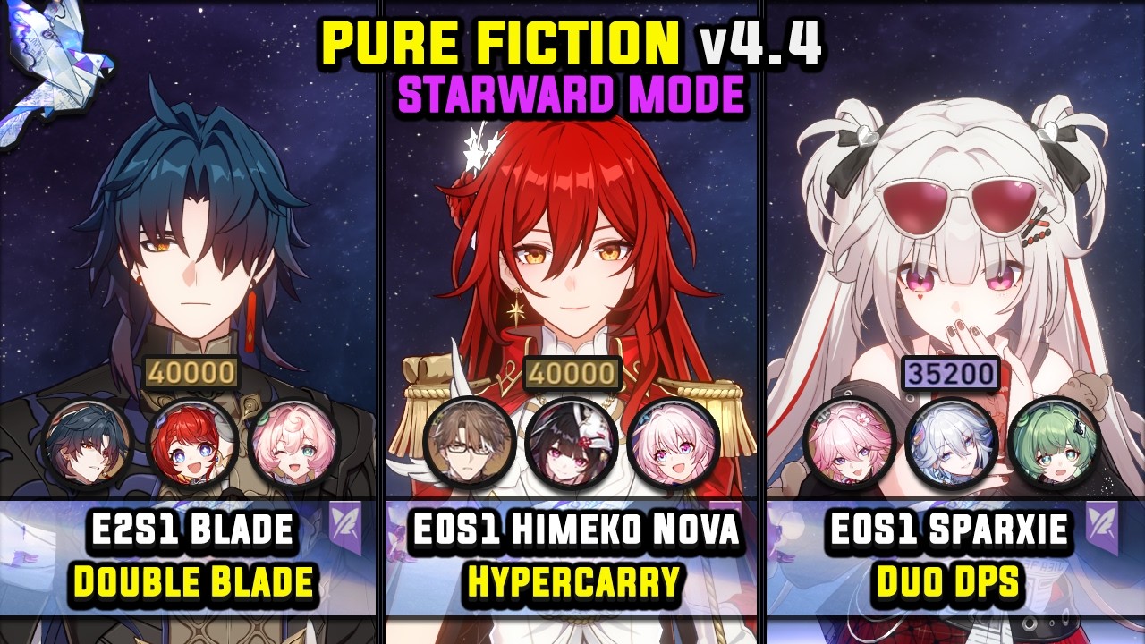 E2S1 Blade & E0S1 Himeko Nova & E0S1 Sparxie (4 Stars) Starward Mode - Pure Fiction 4.4